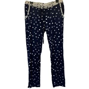 Lucky Brand Women's Navy Blue White Star Pajama Lounge Pants Americana Medium